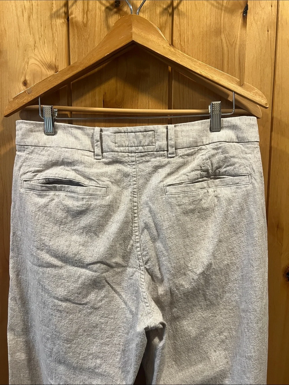 Abercrombie & Fitch Men's Light Beige Baggy Trouser Linen Pants - 32x30